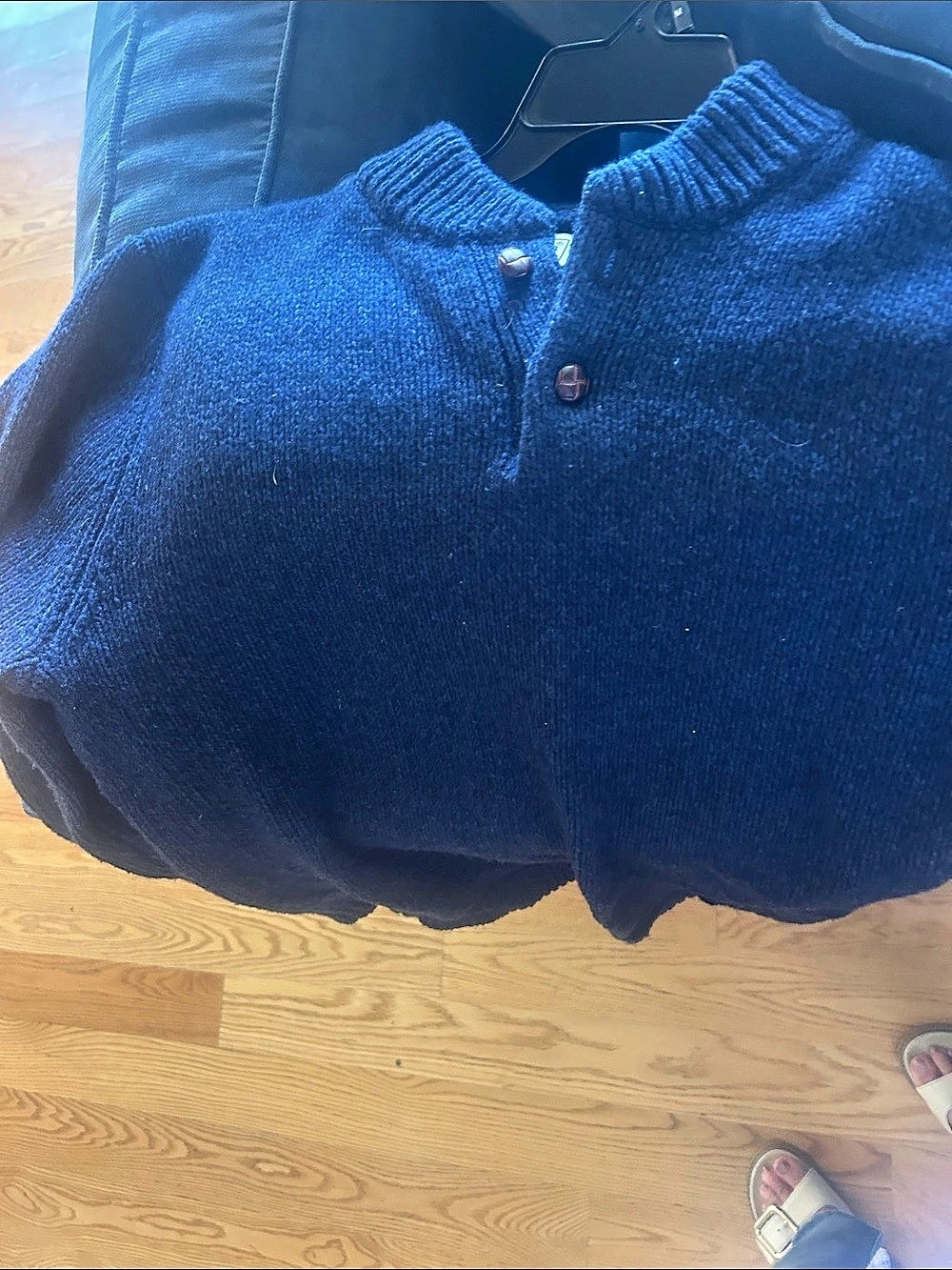 LL Bean navy blue wool sweater